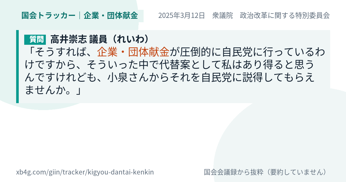 質問と答弁のカード