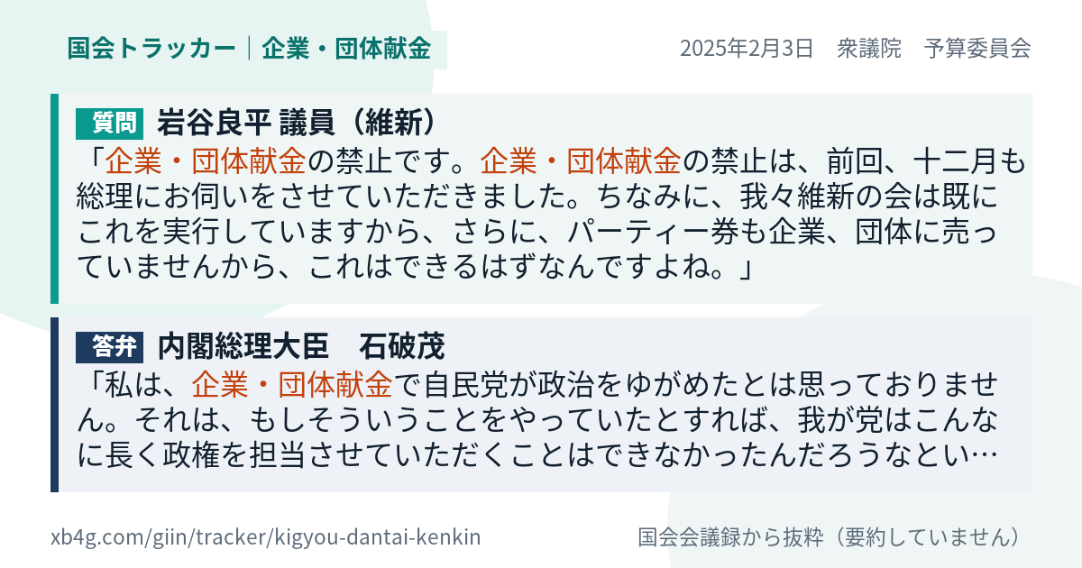 質問と答弁のカード