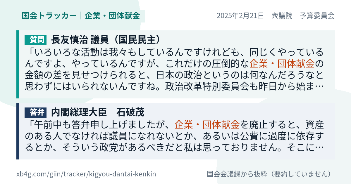 質問と答弁のカード