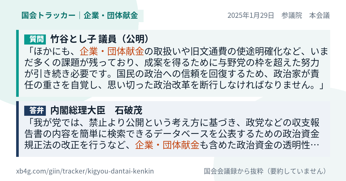 質問と答弁のカード