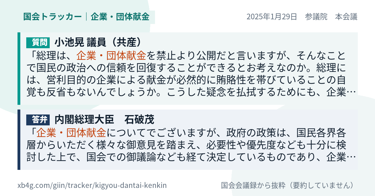 質問と答弁のカード