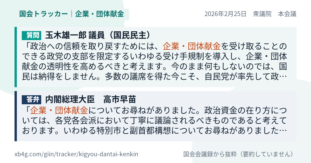 質問と答弁のカード