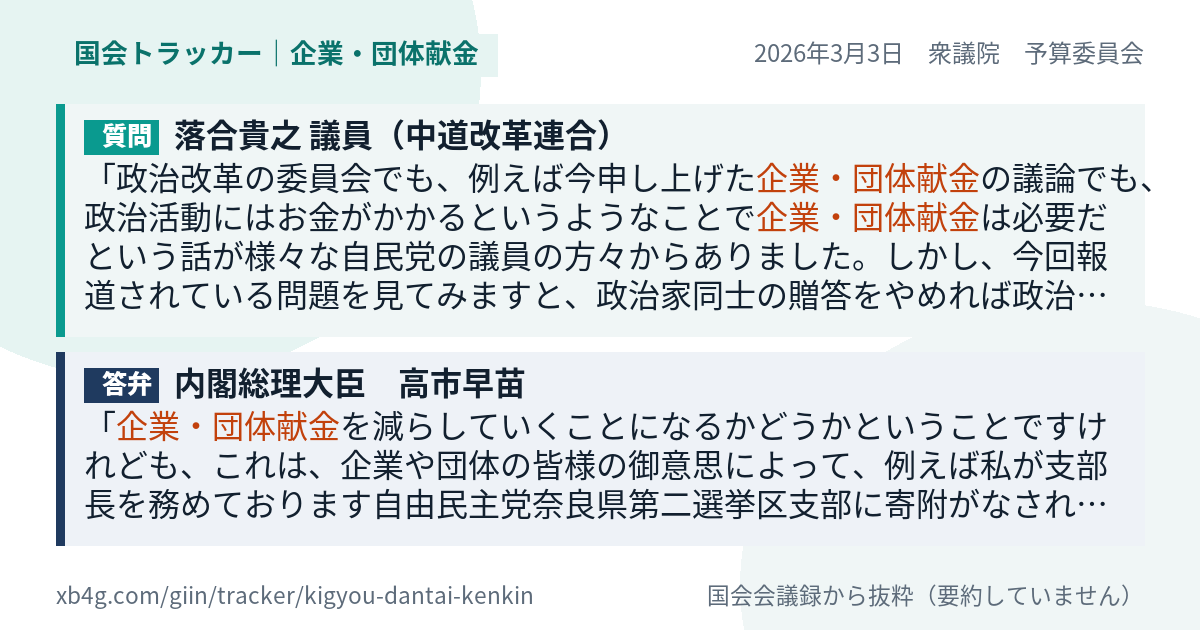 質問と答弁のカード
