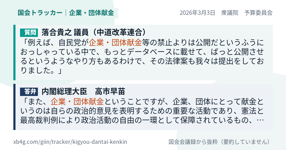 質問と答弁のカード