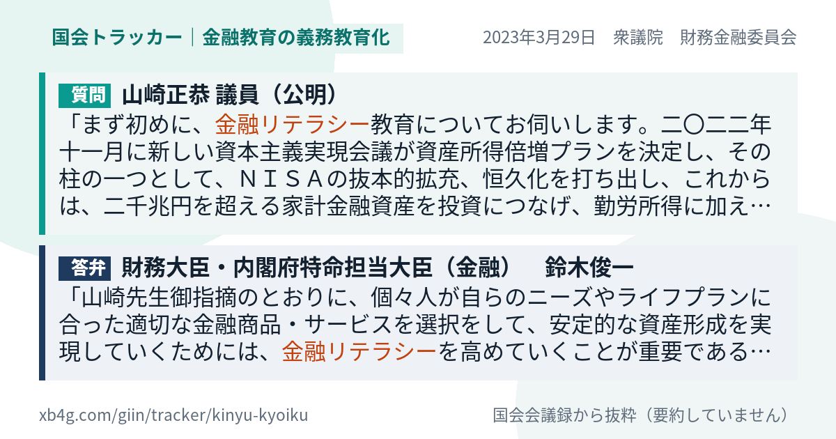 質問と答弁のカード