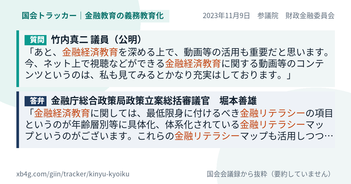 質問と答弁のカード