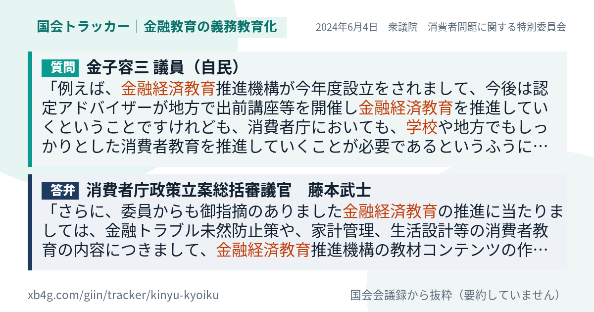 質問と答弁のカード