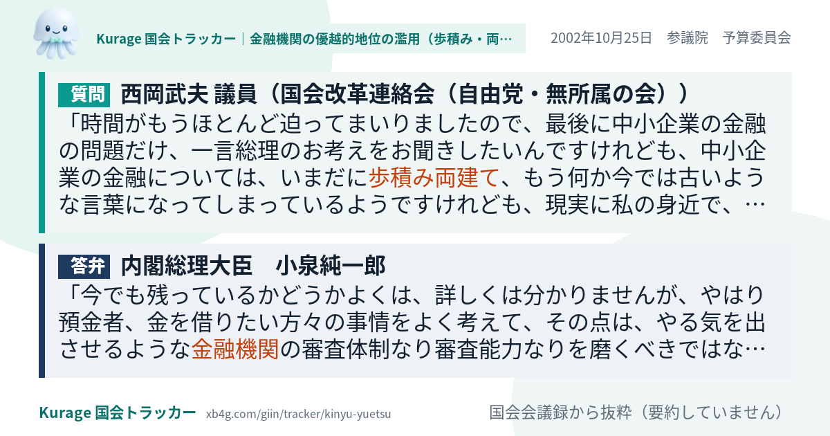 質問と答弁のカード
