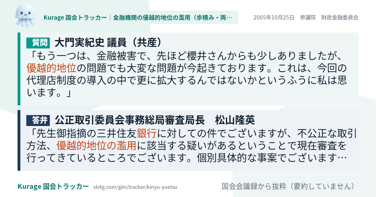 質問と答弁のカード