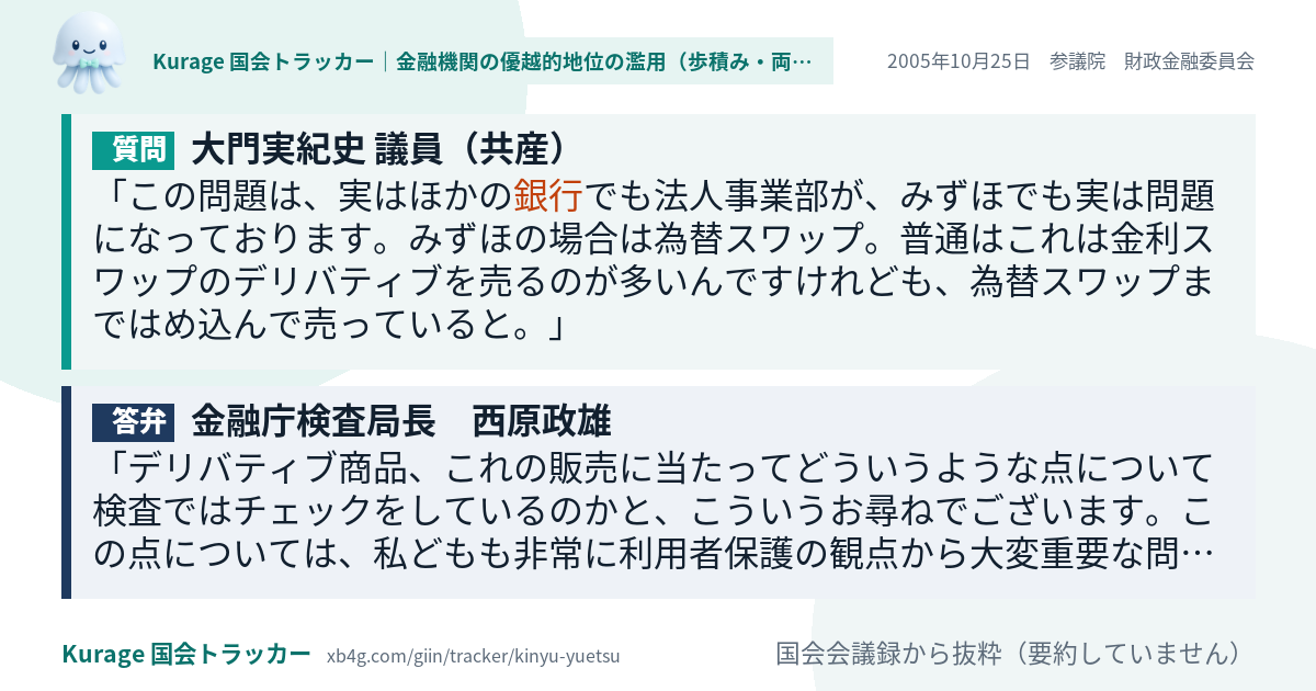 質問と答弁のカード