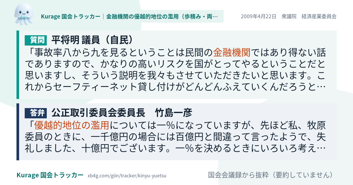 質問と答弁のカード