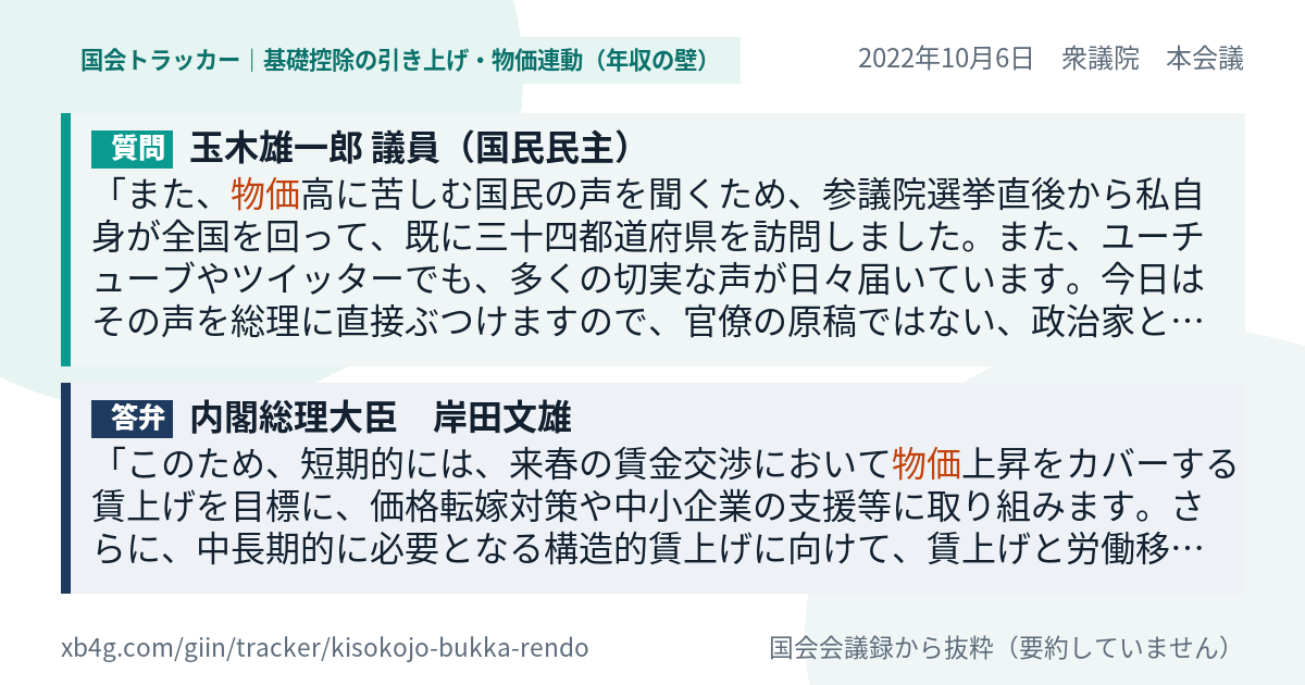 質問と答弁のカード