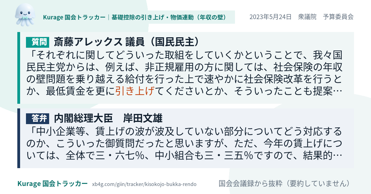 質問と答弁のカード