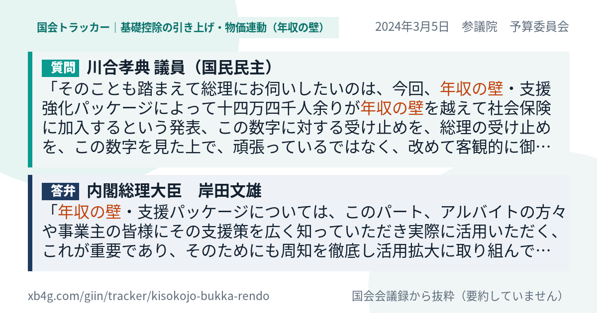 質問と答弁のカード