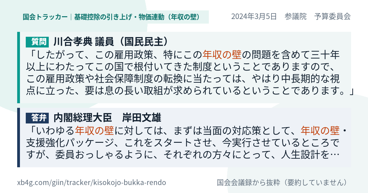 質問と答弁のカード