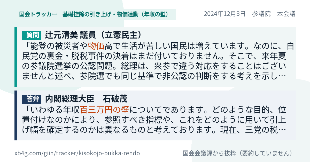 質問と答弁のカード