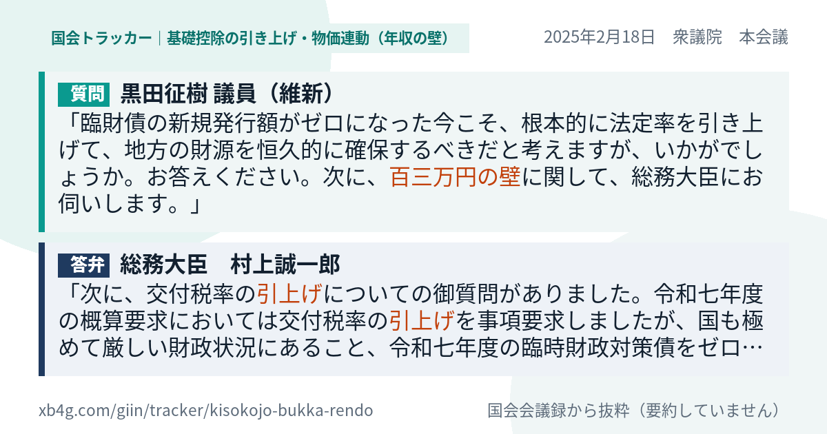 質問と答弁のカード