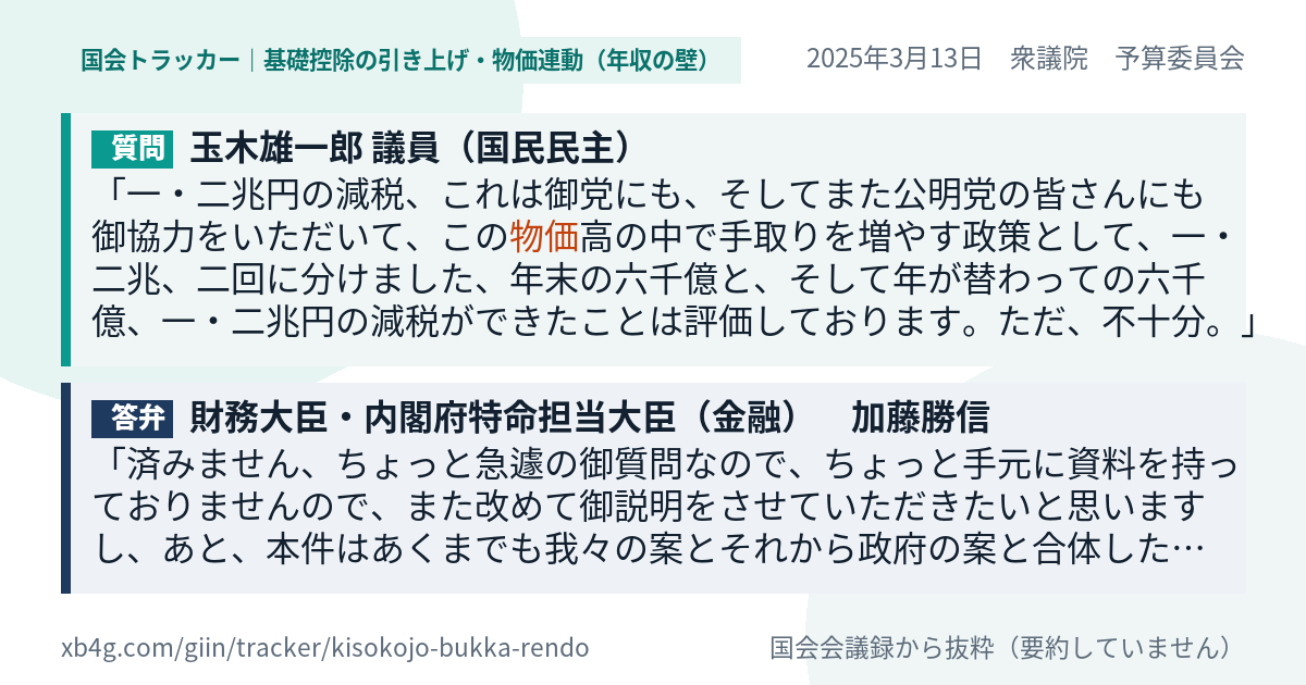 質問と答弁のカード