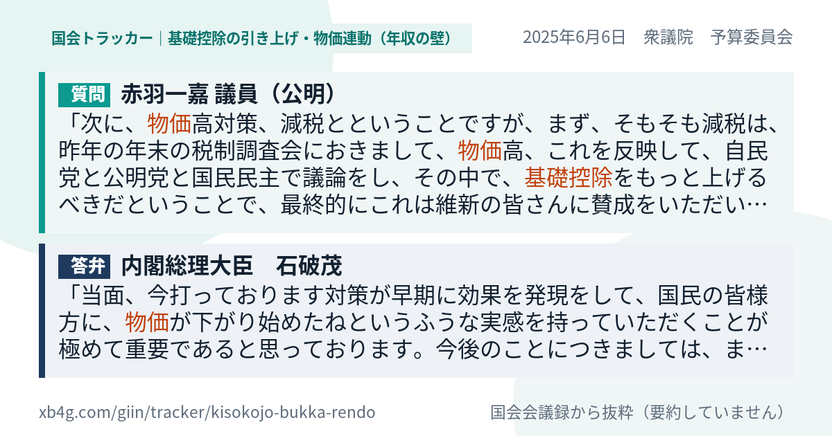 質問と答弁のカード