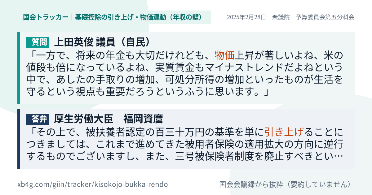 質問と答弁のカード