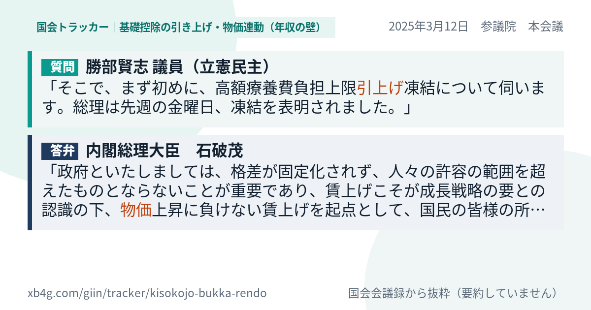 質問と答弁のカード