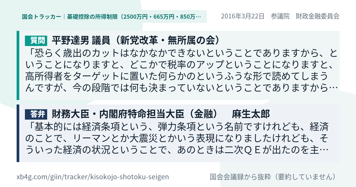 質問と答弁のカード