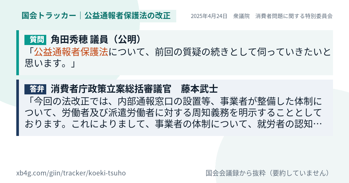 質問と答弁のカード