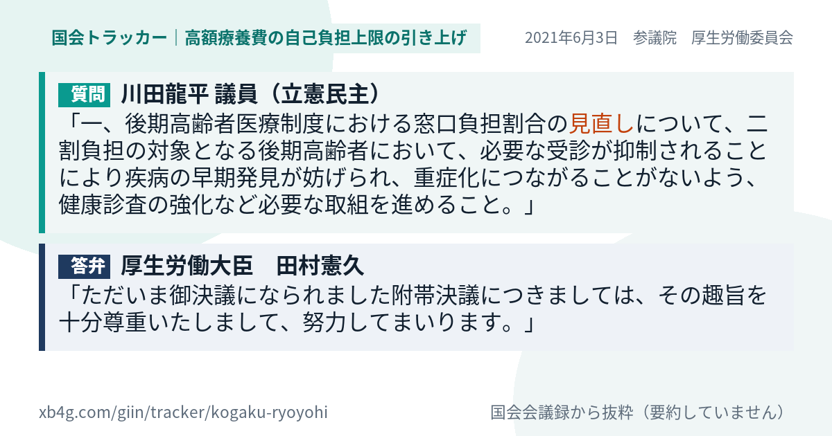 質問と答弁のカード