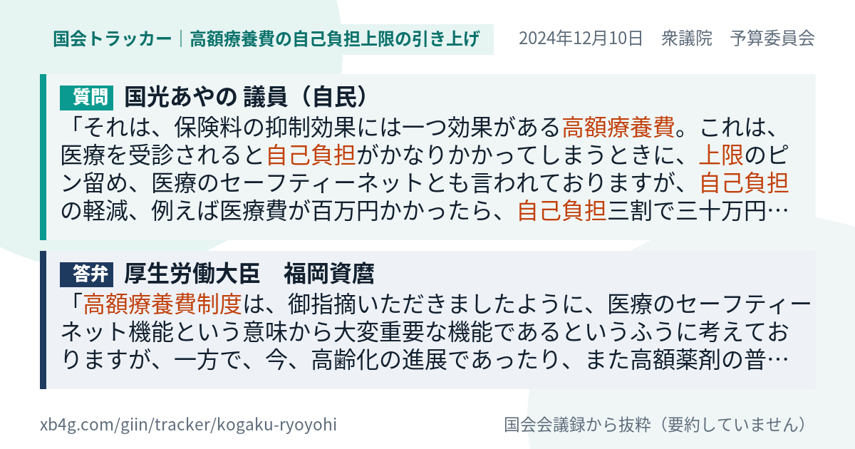質問と答弁のカード