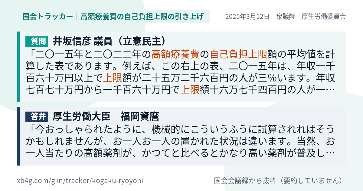 質問と答弁のカード