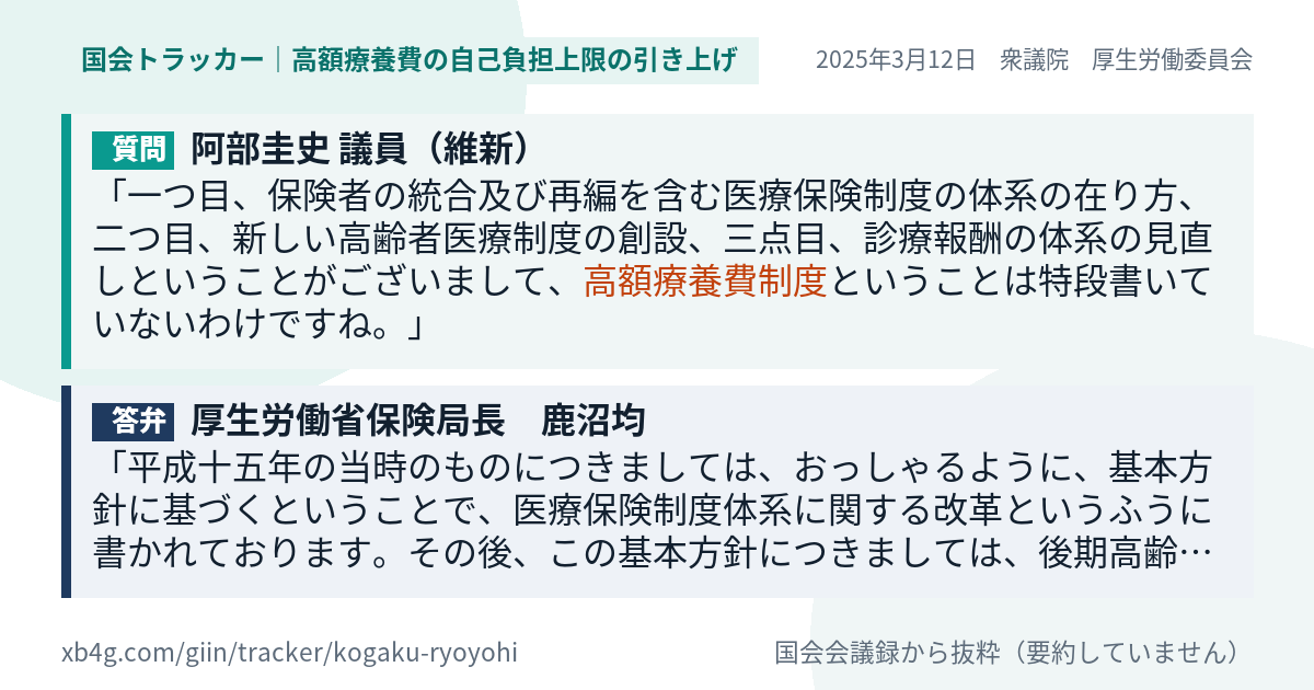 質問と答弁のカード