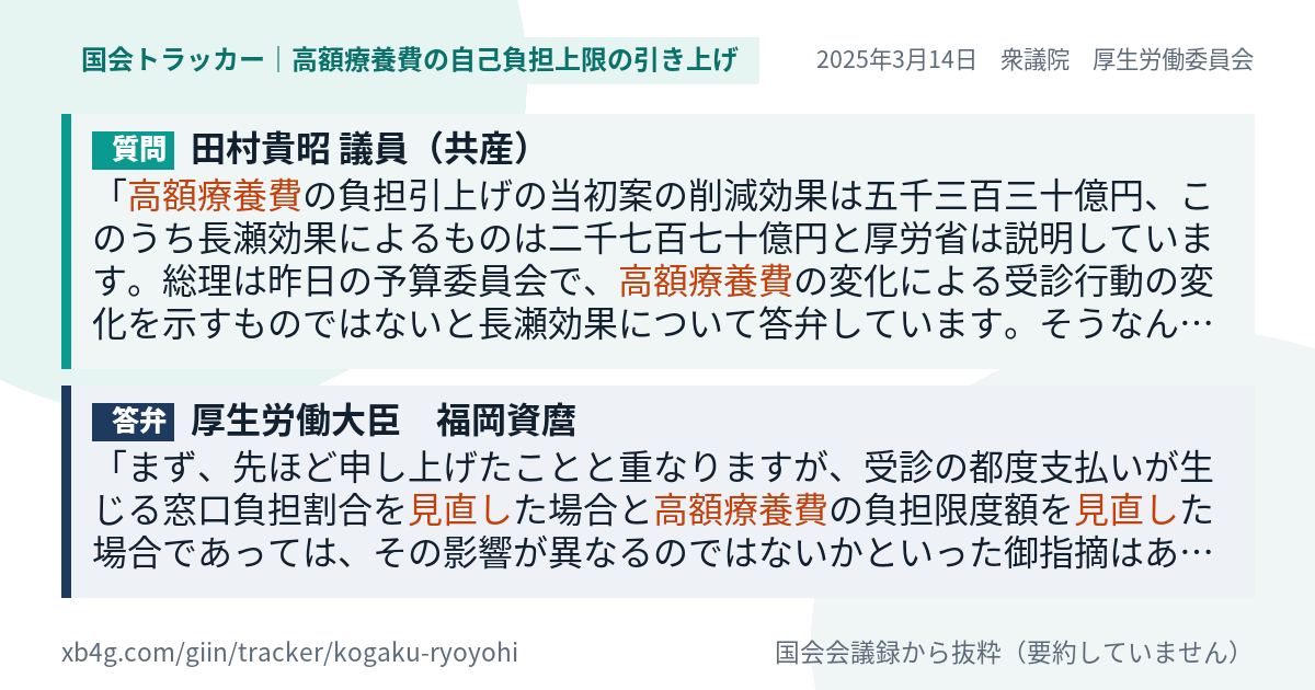 質問と答弁のカード