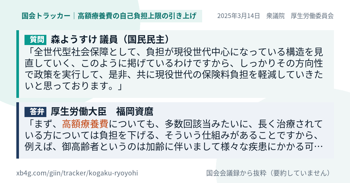 質問と答弁のカード
