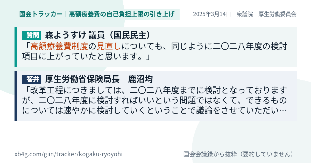 質問と答弁のカード