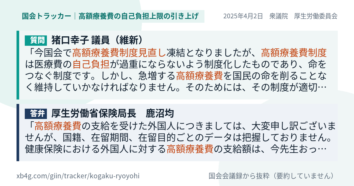 質問と答弁のカード
