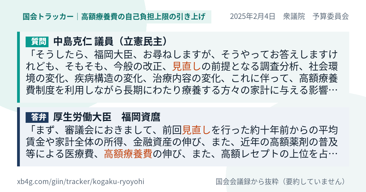 質問と答弁のカード