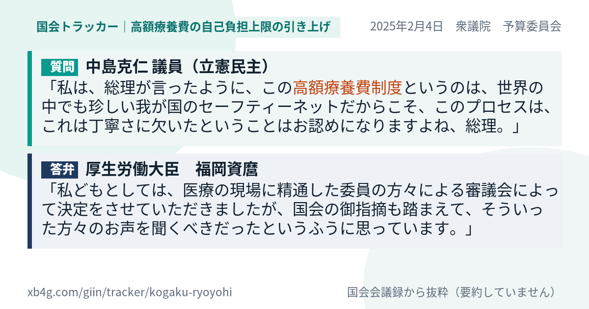 質問と答弁のカード