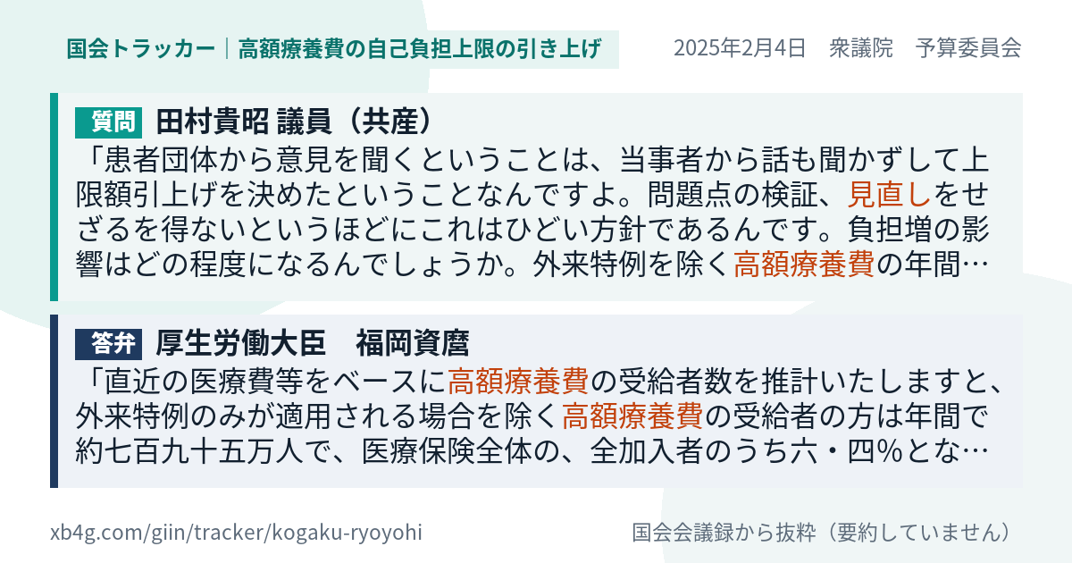 質問と答弁のカード