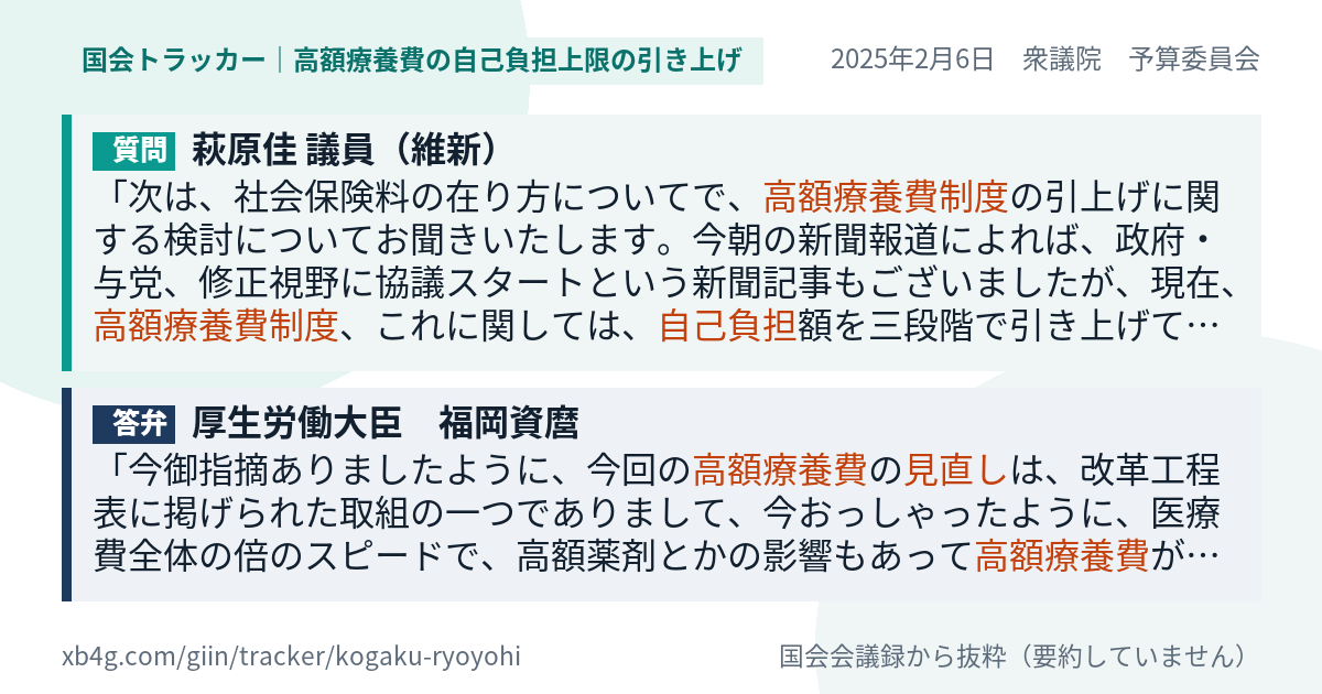 質問と答弁のカード