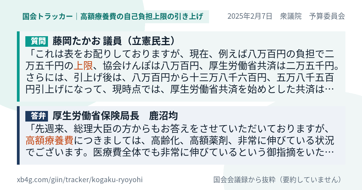 質問と答弁のカード