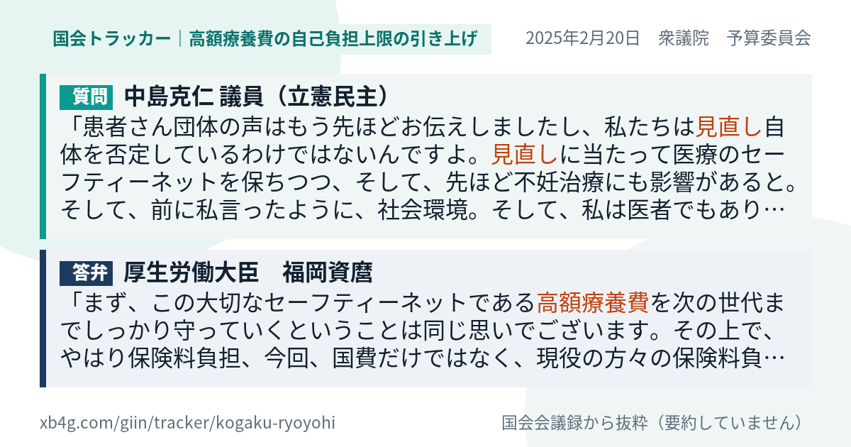 質問と答弁のカード