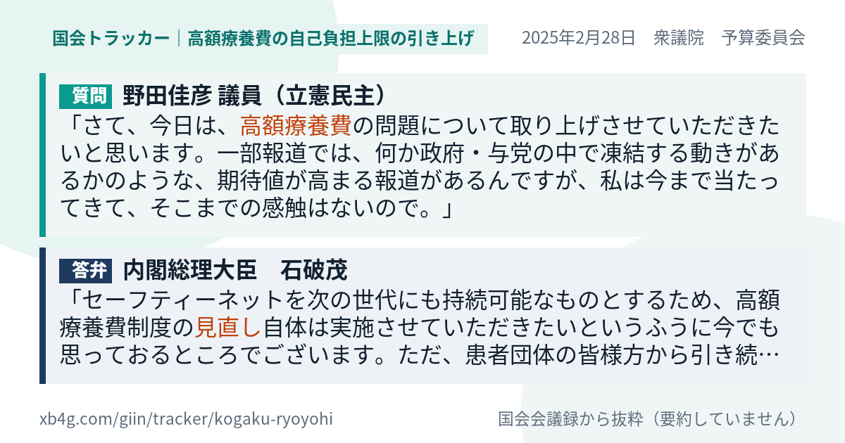 質問と答弁のカード