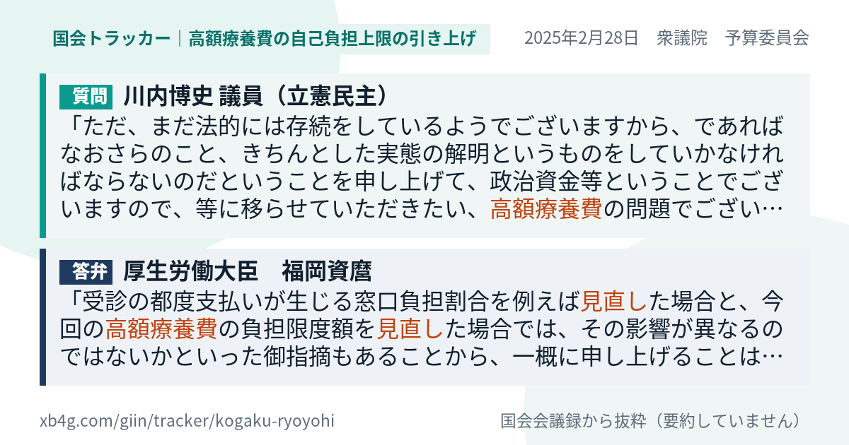 質問と答弁のカード