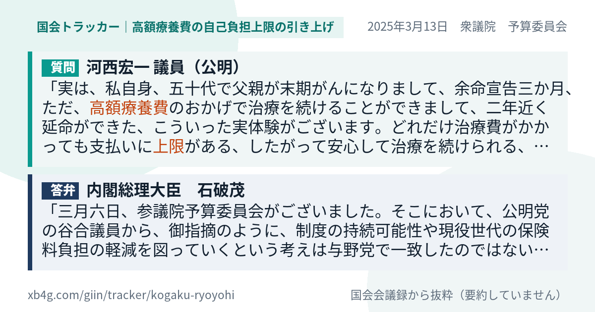 質問と答弁のカード