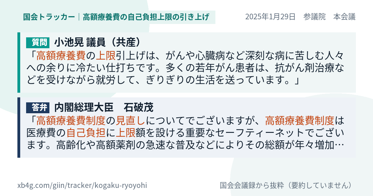 質問と答弁のカード