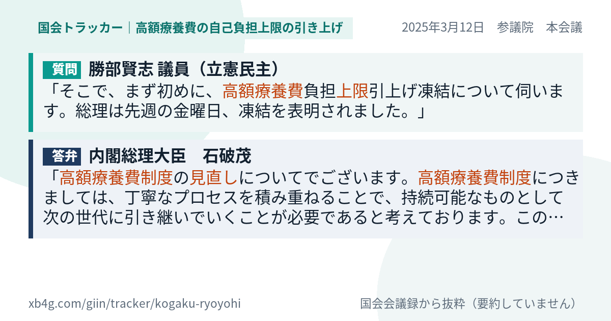 質問と答弁のカード