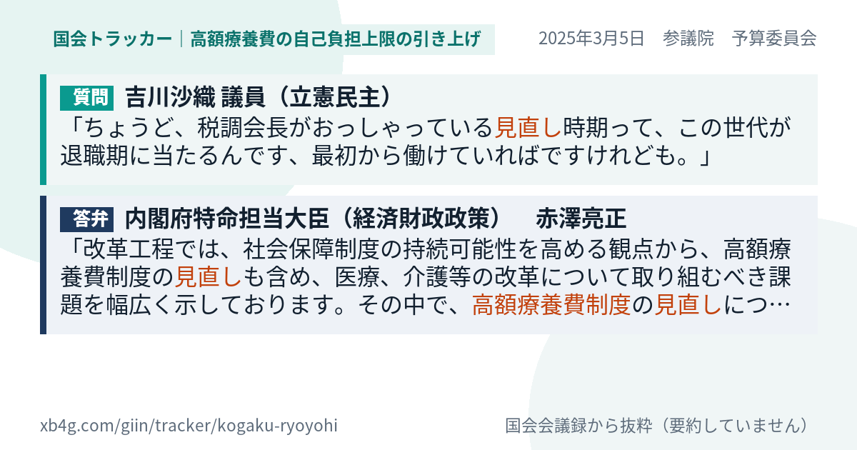 質問と答弁のカード