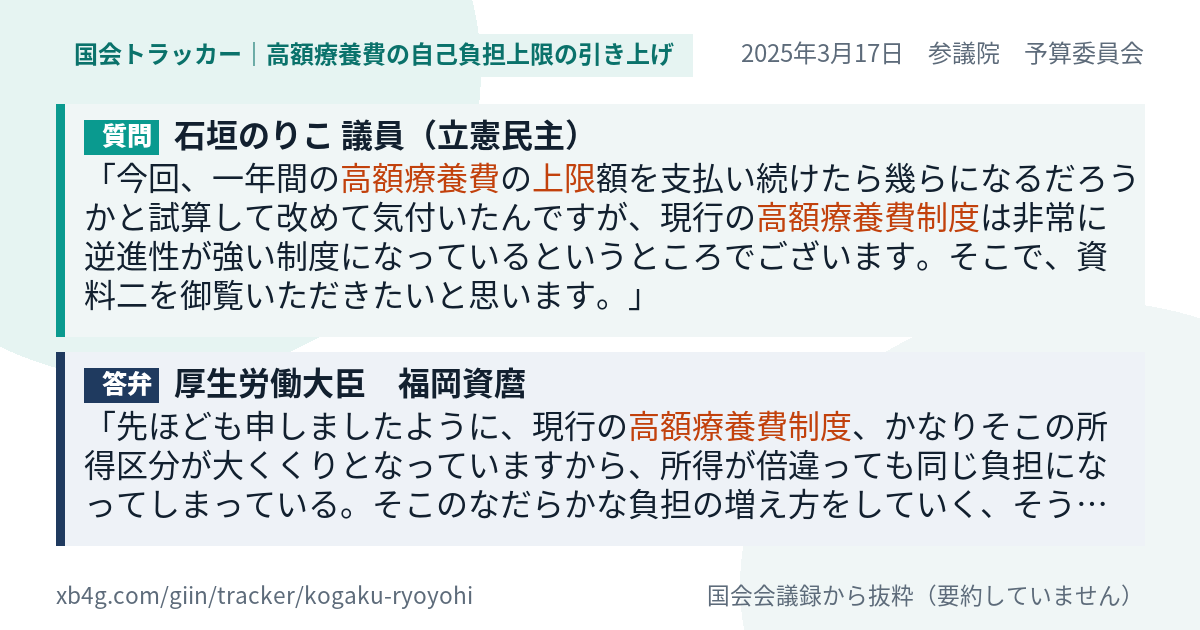 質問と答弁のカード