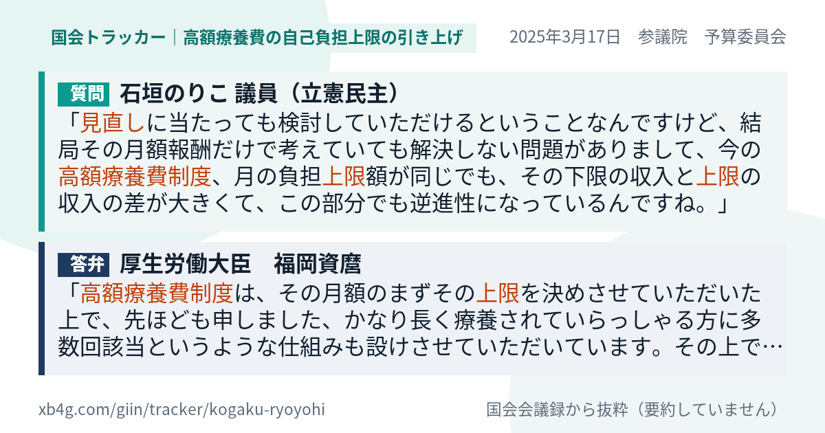 質問と答弁のカード