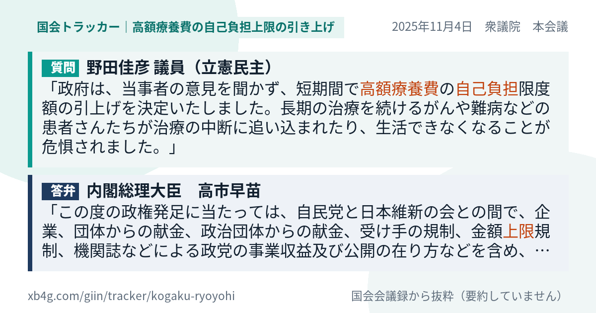 質問と答弁のカード